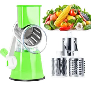 Multifunctional Roller Vegetable Cutter, 3 In 1 Vegetable Slicer And Cutter, Manual Rotary Drum Greator, Hand Roller Type Square Drum Vegetable Cutter with 3 Removable Blades For Kitchen