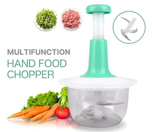Close-up of Falari brand hand-push food processor box showing 2L capacity.