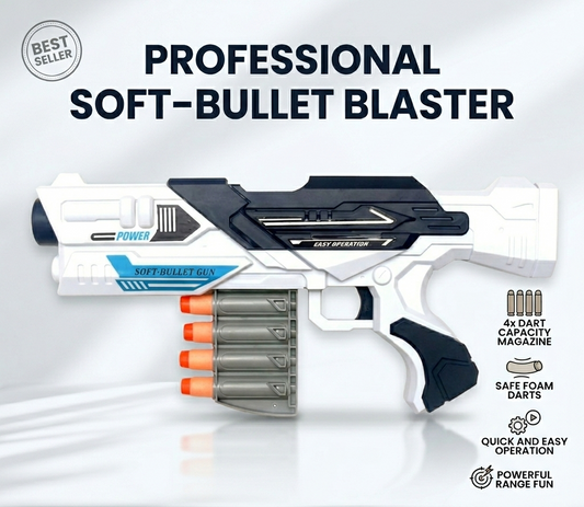 Power Soft-Bullet Foam Dart Blaster Toy Gun for Kids Ages 4+