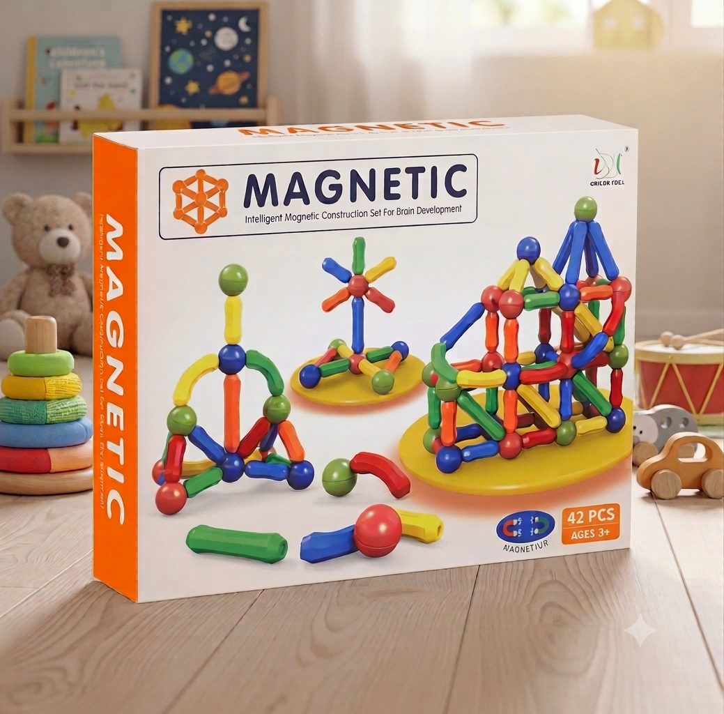Educational Magnetic Building Blocks Toy for Toddlers 42 piece variant pack