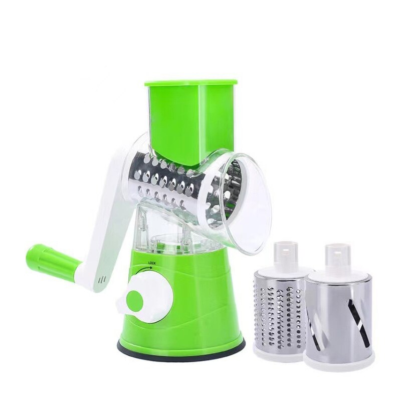 Multifunctional Roller Vegetable Cutter, 3 In 1 Vegetable Slicer And Cutter, Manual Rotary Drum Greator, Hand Roller Type Square Drum Vegetable Cutter with 3 Removable Blades For Kitchen
