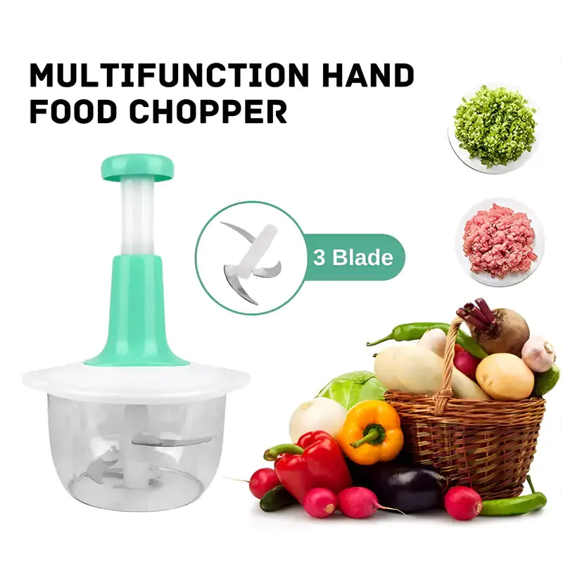 Eco-friendly manual vegetable chopper packaging titled Falari Multi-Function Cooker.