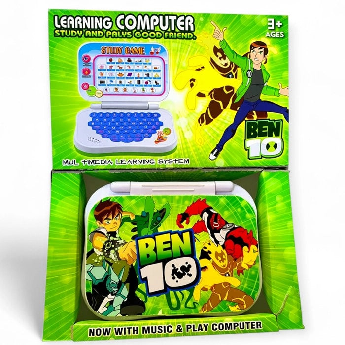 The retail packaging box for the Ben 10 multimedia learning system computer toy for kids aged 3 plus.