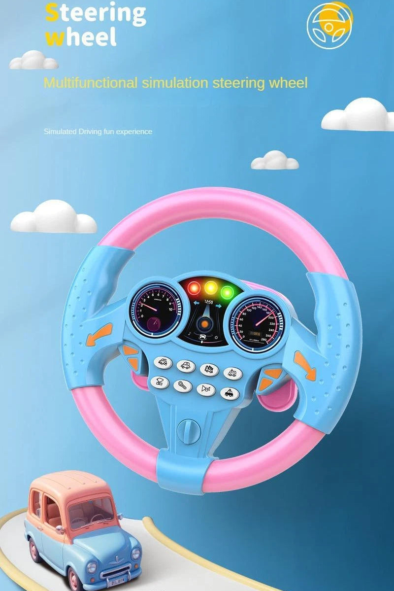 Educational driving toy for 2 year olds showing smooth 360-degree rotation capabilities that help develop fine motor skills, wrist strength, and hand-eye coordination.